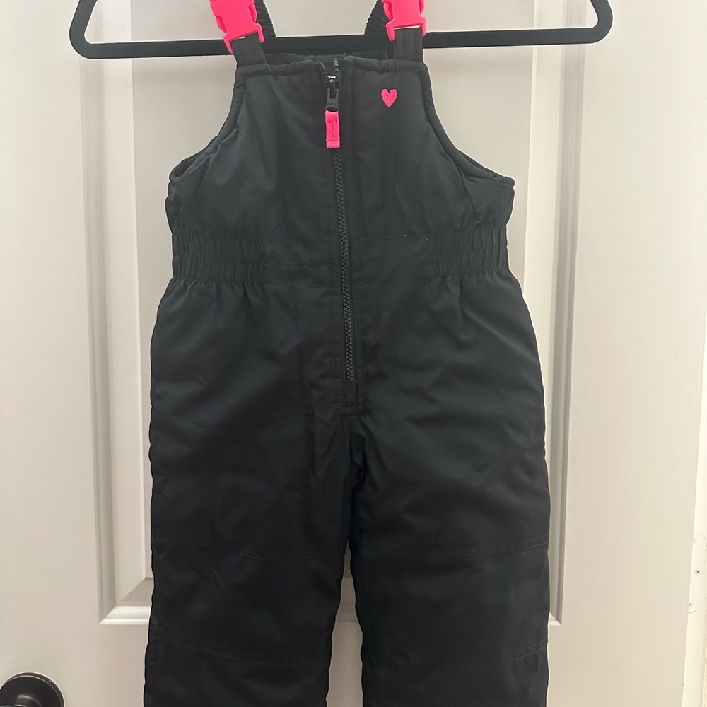 Carter's Black and Pink Kids Puffer Bib